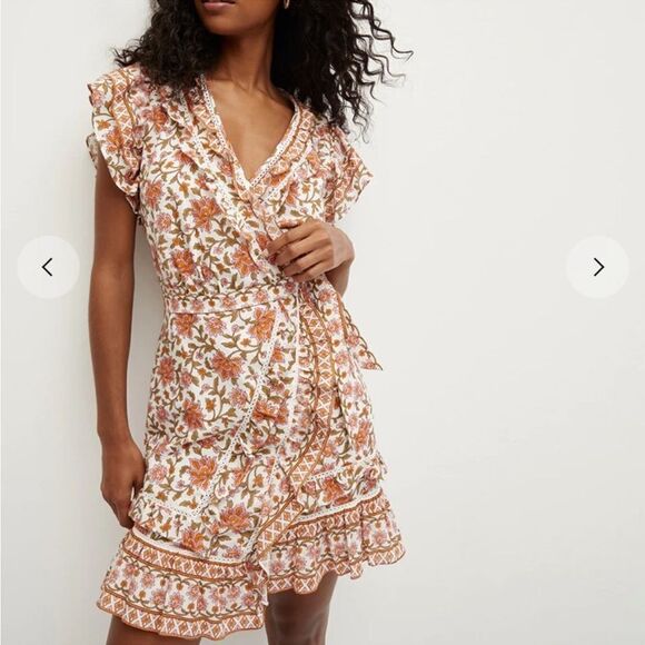 Veronica Beard Wrap Dress Mikhail Ruffled Womens 10 Floral $ 548.00 NWT - Picture 6 of 10